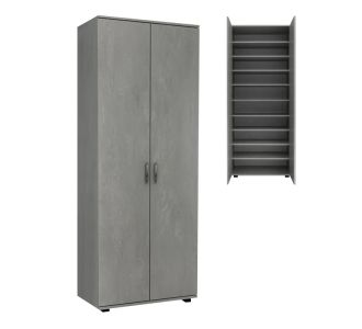 Ντουλάπα ρούχων - παπουτσοθήκη Eric Megapap δίφυλλη χρώμα γκρι σκυροδέματος 76x36x187εκ. |  Ντουλάπες ρούχων στο espiti