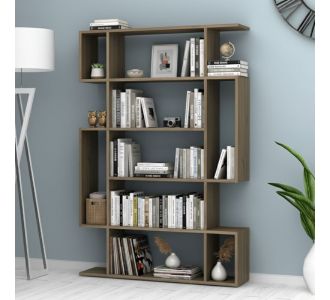 Βιβλιοθήκη Clint Megapap χρώμα καρυδί 108,5x25,5x161εκ. |  Βιβλιοθήκες στο espiti