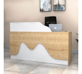 Γραφείο υποδοχής - reception Lione Megapap χρώμα φυσικό οξιάς - λευκό 160x60x100εκ. |  Reception γραφείου στο espiti