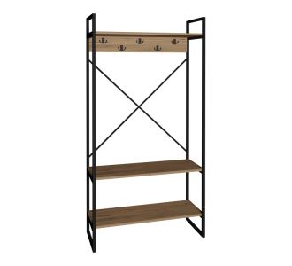 Έπιπλο εισόδου Levento pakoworld oak με μαύρο μεταλλικό σκελετό 88x34x180εκ |  Βιτρίνες - Έπιπλα εισόδου στο espiti