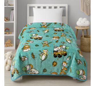 Παιδική Κουβέρτα Βελουτέ Μονή Happy Zoo Astron Italy |  Κουβέρτες Παιδικές στο espiti
