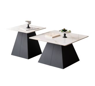 ΣΕΤ 2 ΤΡΑΠΕΖΙΑ ΣΑΛΟΝΙΟΥ QUBER(X) HM18311.02 SINTERED STONE ΤΕΤΡΑΓΩΝΟ--ΒΑΣΕΙΣ ΜΑΥΡΕΣ |  Τραπέζια στο espiti