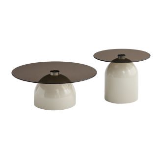 ΣΕΤ 2 ΤΡΑΠΕΖΙΑ ΣΑΛΟΝΙΟΥ BELLINS HM18313.04 ΜΠΕΖ ΜΕΤΑΛ.ΒΑΣΕΙΣ--ΓΥΑΛΙ Φ50εκ & Φ80εκ |  Τραπέζια στο espiti