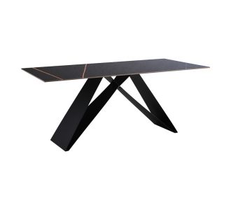 Τραπέζι Meja pakoworld sintered stone μαύρο μαρμάρου -μεταλλικά πόδια 180x90x76εκ |  Τραπέζια στο espiti