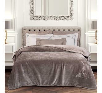 GREENWICH POLO CLUB ΚΟΥΒΕΡΤΑ VELOUR ΥΠΕΡΔΙΠΛΗ ESSENTIAL 3497 TAUPE |  Κουβέρτες Βελουτέ Υπέρδιπλες στο espiti