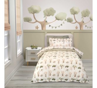 GREENWICH POLO CLUB ΣΕΤ ΠΑΠΛΩΜΑΤΟΘΗΚΗ ΜΟΝΗ ESSENTIAL 8860 IVORY, OLIVE GREEN |  Παπλωματοθήκες Παιδικές στο espiti