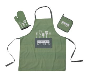 DAS HOME ΣΕΤ ΚΟΥΖΙΝΑΣ 3ΤΜΧ 0863 DARK MINT |  Ποδιές - Πιάστρες στο espiti