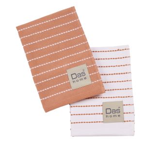 DAS HOME ΣΕΤ ΠΟΤΗΡΟΠΑΝΑ 2ΤΜΧ 30Χ50 0826 TERACOTTA, WHITE |  Πετσέτες Κουζίνας στο espiti