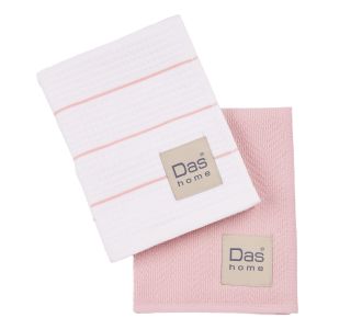DAS HOME ΣΕΤ ΠΟΤΗΡΟΠΑΝΑ 2ΤΜΧ 30Χ50 0828 PINK, WHITE |  Πετσέτες Κουζίνας στο espiti