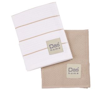 DAS HOME ΣΕΤ ΠΟΤΗΡΟΠΑΝΑ 2ΤΜΧ 30Χ50 0830 TAUPE, WHITE |  Πετσέτες Κουζίνας στο espiti