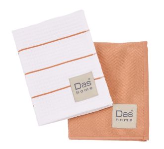 DAS HOME ΣΕΤ ΠΟΤΗΡΟΠΑΝΑ 2ΤΜΧ 30Χ50 0831 TERACOTTA, WHITE |  Πετσέτες Κουζίνας στο espiti