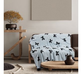 DAS HOME ΚΟΥΒΕΡΤΑ ΚΑΝΑΠΕ JACQUARD FLEECE 1380 LIGHT BLUE |  Κουβέρτες Καναπέ στο espiti