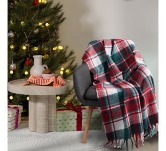 DAS HOME ΚΟΥΒΕΡΤΑ ΚΑΝΑΠΕ FAUX MOHAIR 1378 GRΕΕN, RED |  Κουβέρτες Καναπέ στο espiti