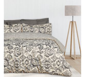 DAS HOME ΣΕΤ ΣΕΝΤΟΝΙΑ KING HAPPY 9677 BLACK, TAUPE |  Σεντόνια Υπέρδιπλα / King Size στο espiti