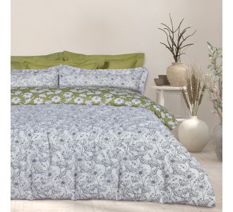 DAS HOME ΣΕΤ ΣΕΝΤΟΝΙΑ ΜΟΝΑ HAPPY 9670 IVORY, OLIVE |  Σεντόνια Υπέρδιπλα / King Size στο espiti