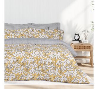 DAS HOME ΣΕΤ ΣΕΝΤΟΝΙΑ ΜΟΝΑ ΜΕ ΛΑΣΤΙΧΟ CASUAL 5432 OCHRE, WHITE |  Σεντόνια Υπέρδιπλα / King Size στο espiti