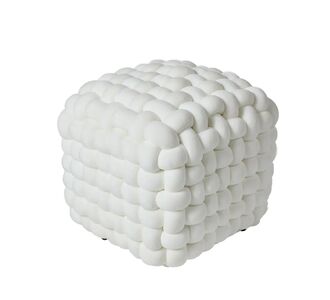 DAS HOME ΔΙΑΚΟΣΜΗΤΙΚΟ ΠΟΥΦ 43Χ43Χ40 2275 WHITE |  Πουφ στο espiti