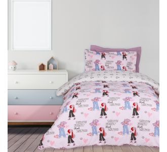 DAS KIDS ΣΕΤ ΣΕΝΤΟΝΙΑ ΜΟΝΑ 4940 GREY, PINK |  Σεντόνια Παιδικά στο espiti