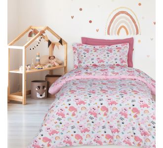 DAS KIDS ΣΕΤ ΣΕΝΤΟΝΙΑ ΜΟΝΑ 4936 PINK, WHITE |  Σεντόνια Παιδικά στο espiti