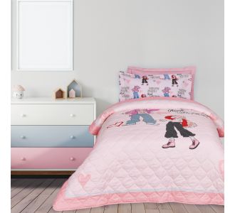 DAS KIDS ΚΟΥΒΕΡΛΙ ΜΟΝΟ 4940 GREY, PINK |  Κουβερλί Παιδικά στο espiti