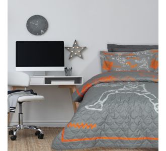 DAS KIDS ΚΟΥΒΕΡΛΙ ΜΟΝΟ 4941 GREY, ORANGE |  Κουβερλί Παιδικά στο espiti
