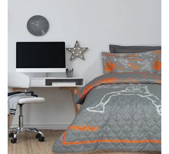 DAS KIDS ΚΟΥΒΕΡΛΙ ΜΟΝΟ 4941 GREY, ORANGE |  Κουβερλί Παιδικά στο espiti