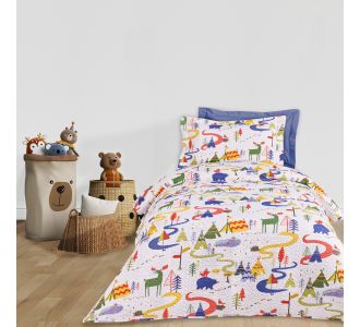 DAS KIDS ΚΟΥΒΕΡΛΙ ΜΟΝΟ 4927 BLUE, GREEN, WHITE |  Κουβερλί Παιδικά στο espiti