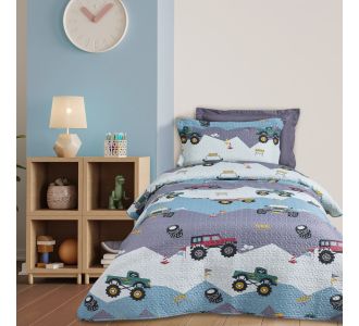 DAS KIDS ΚΟΥΒΕΡΛΙ ΜΟΝΟ 4926 GREEN, GREY |  Κουβερλί Παιδικά στο espiti