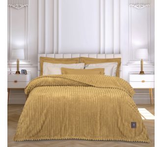 GREENWICH POLO CLUB ΚΟΥΒΕΡΤΑ FLEECE 160X220 ESSENTIAL 3488 OCHRE |  Κουβέρτες Βελουτέ Υπέρδιπλες στο espiti