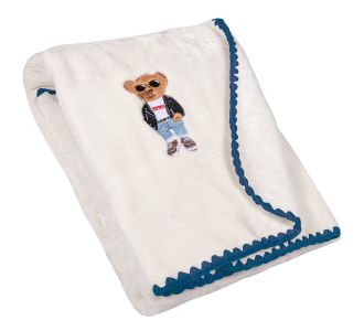 GREENWICH POLO CLUB ΚΟΥΒΕΡΤΑ VELOUR 80X110 ΒΑΒΥ 8838 BLUE, IVORY |  Βρεφικές Κουβέρτες στο espiti