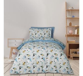 DAS KIDS ΣΕΤ ΠΑΠΛΩΜΑΤΟΘΗΚΗ ΜΟΝΗ 4914 BLUE, GREY, MINT |  Παπλωματοθήκες Παιδικές στο espiti