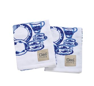 DAS HOME ΣΕΤ ΠΟΤΗΡΟΠΑΝΑ 2ΤΜΧ 40Χ60 0738 BLUE, WHITE |  Πετσέτες Κουζίνας στο espiti