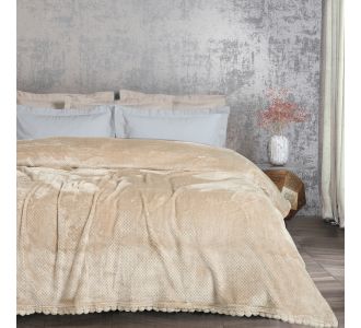 DAS HOME ΚΟΥΒΕΡΤΑ FLEECE 160Χ220 1187 BEIGE |  Κουβέρτες Βελουτέ Υπέρδιπλες στο espiti