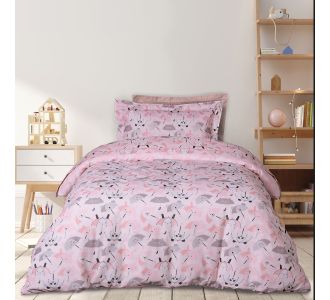 DAS KIDS ΣΕΤ ΠΑΠΛΩΜΑΤΟΘΗΚΗ ΜΟΝΗ 4878 ΓΚΡΙ, ΛΕΥΚΟ, ΡΟΖ |  Παπλωματοθήκες Παιδικές στο espiti