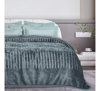 DAS HOME ΚΟΥΒΕΡΤΑ VELOUR MONH 1349 DARK GREY |  Κουβέρτες Βελουτέ Υπέρδιπλες στο espiti