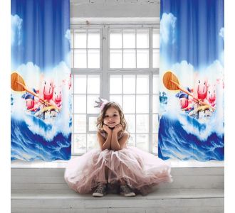 DAS KIDS 2122 ΚΟΥΡΤΙΝΑ-ΚΡΙΚΟΥΣ 140Χ280 ΜΠΛΕ, ΣΙΕΛ, ΣΟΜΟΝ |  Ετοιμες παιδικές κουρτίνες στο espiti