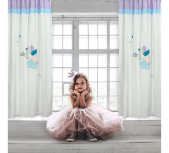 DAS BABY 6463 ΚΟΥΡΤΙΝΑ-ΚΡΙΚΟΥΣ 140Χ260 ΚΡΕΜ, ΡΟΖ |  Ετοιμες παιδικές κουρτίνες στο espiti