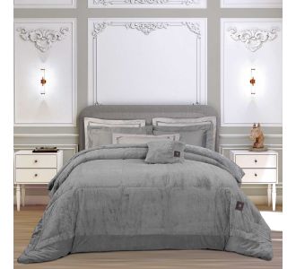 GREENWICH POLO CLUB ΚΟΥΒΕΡΤΟΠΑΠΛΩΜΑ RABBIT FAUX FUR KING PREMIUM 3964 GREY |  Κουβερτοπαπλώματα  στο espiti