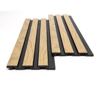 PS PANEL ΜΕ 3D ΠΗΧΑΚΙΑ F4 PIANO 12/122/2900mm NAT.OAK/BLACK NewPlan - NewPlan |  Διακόσμηση τοίχου στο espiti