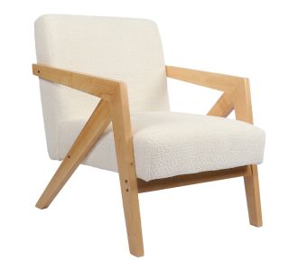 Πολυθρόνα Garifa pakoworld λευκό ύφασμα με πόδι σε φυσική απόχρωση 79x75x75εκ |  Πολυθρόνες σαλονιού στο espiti