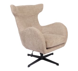 Πολυθρόνα Zefrina pakoworld περιστρεφόμενη μπεζ ύφασμα με βάση σε μαύρη απόχρωση 82x77x99εκ |  Πολυθρόνες σαλονιού στο espiti