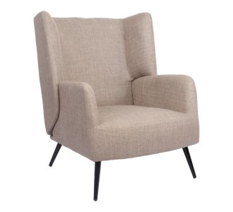 Πολυθρόνα Mareta pakoworld γκρι-μπεζ ύφασμα με πόδι σε μαύρη απόχρωση 83x80x99εκ |  Πολυθρόνες σαλονιού στο espiti