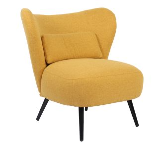 Πολυθρόνα Nagreta pakoworld κίτρινο ύφασμα με μεταλλικό πόδι σε μαύρη απόχρωση 77x73x74εκ |  Πολυθρόνες σαλονιού στο espiti