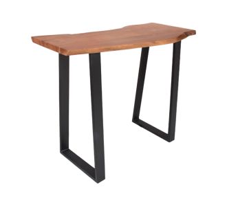 Τραπέζι μπαρ Miles pakoworld μασίφ ξύλο ακακίας 3.7-4εκ σε καρυδί απόχρωση με μαύρα μεταλλικά πόδια 120x53x97εκ |  Τραπέζια στο espiti