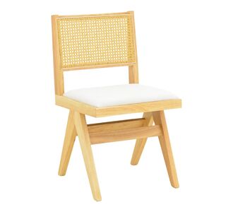 Καρέκλα Winslow pakoworld rubberwood σε φυσική απόχρωση-ύφασμα λευκό 46x58x80εκ |  Καρέκλες στο espiti