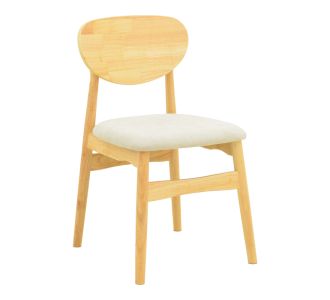 Καρέκλα Cardith pakoworld rubberwood-plywood σε φυσική απόχρωση-ύφασμα γκρι-μπεζ 48x51x78εκ |  Καρέκλες στο espiti