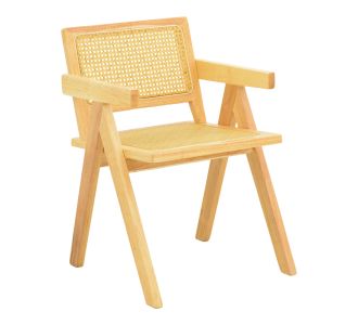 Πολυθρόνα Winslow pakoworld rubberwood-rattan σε φυσική απόχρωση 51x54x80εκ |  Πολυθρόνες τραπεζαρίας στο espiti