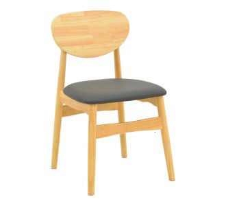 Καρέκλα Cardith pakoworld rubberwood-plywood σε φυσική απόχρωση-pu μαύρο 48x51x78εκ |  Καρέκλες στο espiti