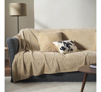 Ριχτάρι Πολυθρόνας 180x180cm GOFIS HOME   Sesame Beige 115/06 |  Ριχτάρια στο espiti