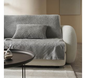 Ριχτάρι Πολυθρόνας 180x175cm GOFIS HOME  Silver Grey 184/15 |  Ριχτάρια στο espiti